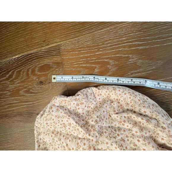 Show Me Your MuMu Cream Floral Puff Sleeve Maxi Dress 100%Cotton US Small - Picture 6 of 8